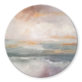 Glasbild Abstrakte Wellen im Licht der Dämmerung - Alpenglow Workshop - Rund 