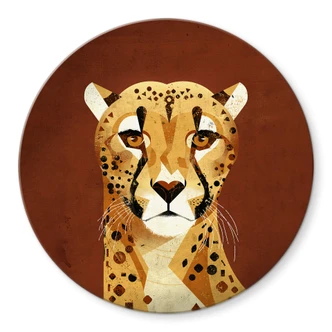 Glasbild Braun - Gepard - Rund 