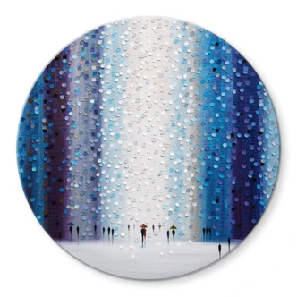 Glasbild Verträumter Regentag - Ermilkina - Rund Glasbild Verträumter Regentag - Ermilkina - Rund