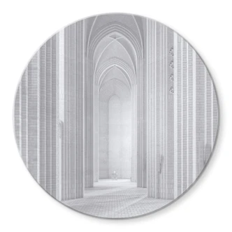 Glasbild Fleckenstein - Grundtvigskirche - Rund Glasbild Fleckenstein - Grundtvigskirche - Rund