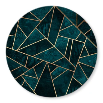 Glasbild Fredriksson - Blau-grüner Edelstein - Rund Glasbild Fredriksson - Blau-grüner Edelstein - Rund