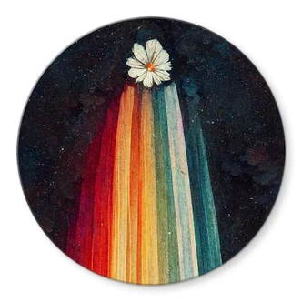 Glasbild Heine - Blumige Grüße aus dem All - Astro Cruise - Rund 