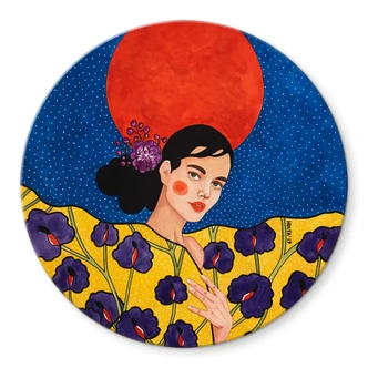 Glasbild Hülya - Vergeude die Nacht - Rund Glasbild Hülya - Vergeude die Nacht - Rund