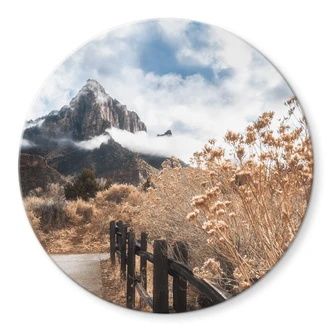 Glasbild Der Weg zum Gipfel - Iqbal - Rund 