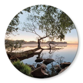 Glasbild Blick auf den See - Rund - Keller Glasbild Blick auf den See - Rund - Keller