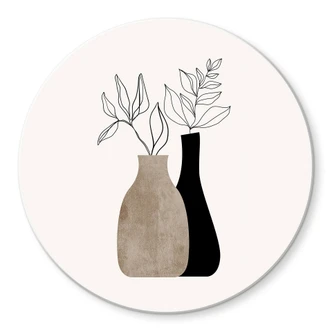 Glasbild Kubistika - Minimalistische Pflanzen - Rund Glasbild Kubistika - Minimalistische Pflanzen - Rund