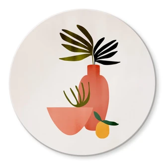 Glasbild Kubistika - Saftige Zitrone - Rund Glasbild Kubistika - Saftige Zitrone - Rund