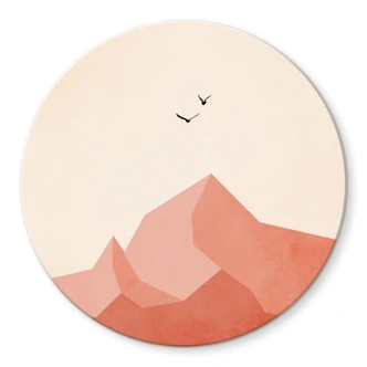 Glasbild Kubistika - Zugspitze - Rund Glasbild Kubistika - Zugspitze - Rund