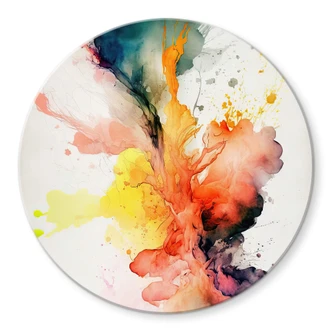 Glasbild Mauro - Magie der Farbexplosion - Rund Glasbild Mauro - Magie der Farbexplosion - Rund