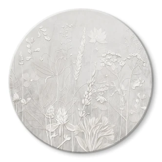 Glasschilderijen in wit in modern design - Ms Tiff - Rond 