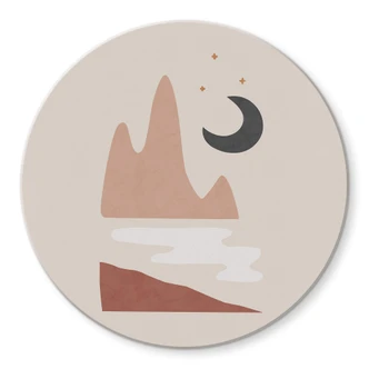 Glasbild Orara Studio - Landschaft bei Nacht - Rund Glasbild Orara Studio - Landschaft bei Nacht - Rund