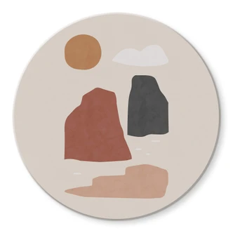 Glasbild Orara Studio - Landschaft bei Tag - Rund 