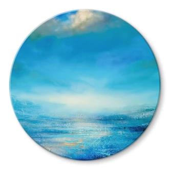 Tableau en verre L'infini en bleu - Schmucker - Rond 