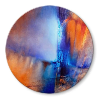 Glasbild Kontrast aus Eis und Glut - Schmucker - Rund Glasbild Kontrast aus Eis und Glut - Schmucker - Rund