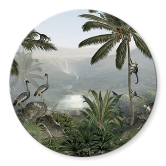 Glasbild Sir Edward - Affenreservat - Rund Glasbild Sir Edward - Affenreservat - Rund