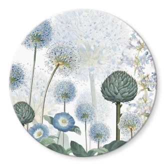 Glasbild Sir Edward - Blaue Wildwiese - Rund Glasbild Sir Edward - Blaue Wildwiese - Rund