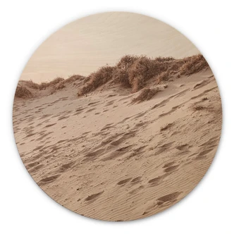 Trätavla 1X Studio - Sandstrand - Rund 