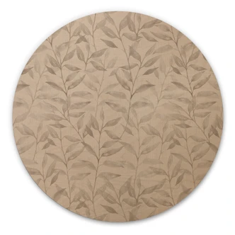Holzbild Zarte Aquarell-Blätter - Soft Grau - Bloomery Decor - Rund Holzbild Zarte Aquarell-Blätter - Soft Grau - Bloomery Decor - Rund