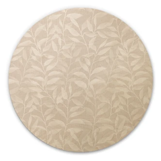 Holzbild Zarte Aquarell-Blätter - Soft Beige - Bloomery Decor - Rund Holzbild Zarte Aquarell-Blätter - Soft Beige - Bloomery Decor - Rund