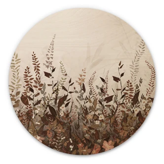 Vintage blomma äng Trätavla - Lane - Rund 