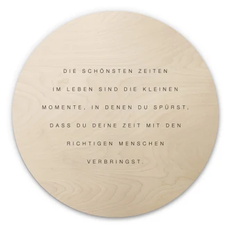 Holzbild Die schönsten Zeiten im Leben - Rund 