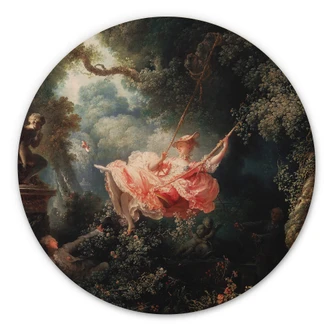 Tableau en bois Fragonard - La balançoire - Rond 