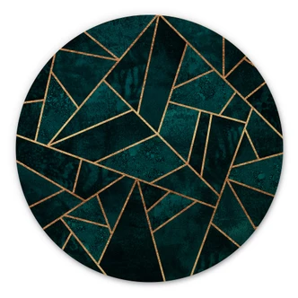 Wandcirkel Hout Fredriksson - Blue Green Emerald 