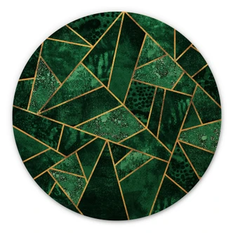 Wandcirkel Hout Fredriksson - Donkergroene Smaragd 