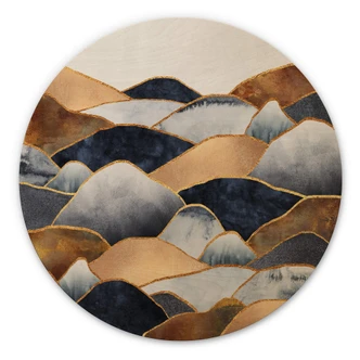 Wandcirkel Hout Fredriksson - Golden Hills 