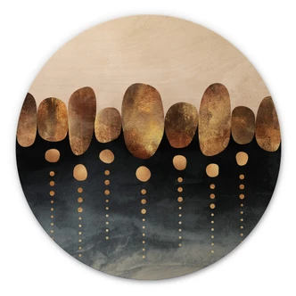 Wandcirkel Hout Fredriksson - Natural Abstraction 