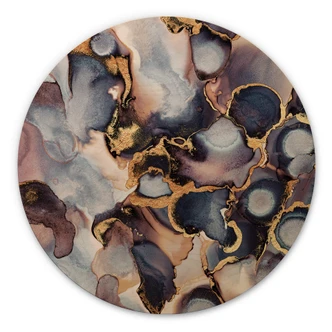 Wandcirkel Hout Fredriksson - Pink and Gold 