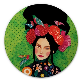 Holzbild Ein gut gehütetes Geheimnis - Rund - Hülya Holzbild Ein gut gehütetes Geheimnis - Rund - Hülya