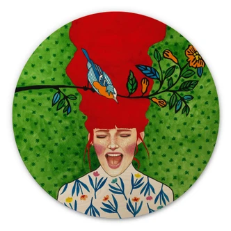 Wandcirkel Hout Hülya - Voorjaar 