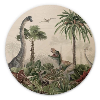 Wandcirkel Hout Kikki Belle - Dino Avontuur 