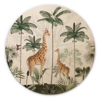 Wandcirkel Hout Kikki Belle - Giraffen Wandcirkel Hout Kikki Belle - Giraffen