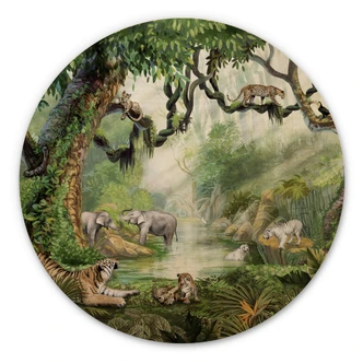 Wandcirkel Hout Kikki Belle - Jungle Cats 