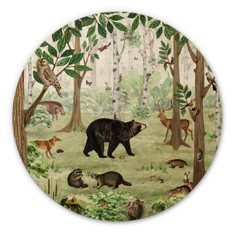 Wandcirkel Hout Kikki Belle - Zoekplaatje Bos 