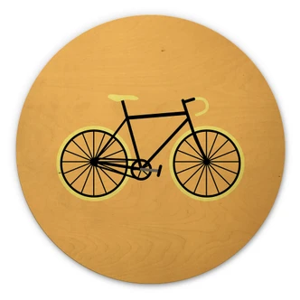 Tableau sur bois Kubistika - Bicyclette - Rond 