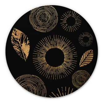 Wandcirkel Hout Kubistika - Schemertijd 