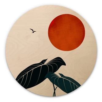 Obraz drewniany Kubistika - Sny w nocy - Okrągły 