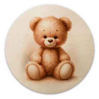 Wandcirkel Hout Kleine teddybeer - Magnusson 