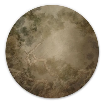 Houten Wanddecoratie met uitzicht in de boomtoppen - Ms Tiff - Rond 