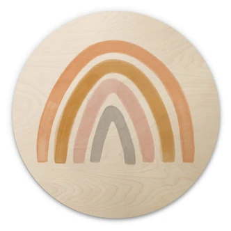 Obraz drewniany Nouveauprints - Kolorowa tęcza - Okrągły 