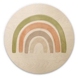 Obraz drewniany Nouveauprints - Tęczowa akwarela - Okrągły 