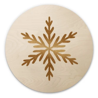 Stampa su legno Orara Studio - Fiocco di neve dorato  