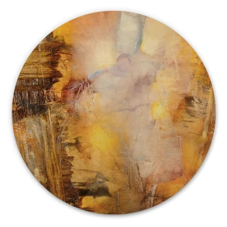 Tableau sur bois Lumière d'ambre et ombre - Schmucker - Rond Tableau sur bois Lumière d'ambre et ombre - Schmucker - Rond
