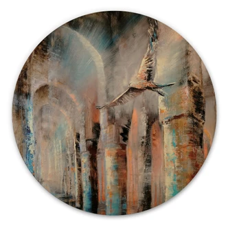 Houten Wanddecoratie Vlucht door de arcades - Schmucker - Rond 