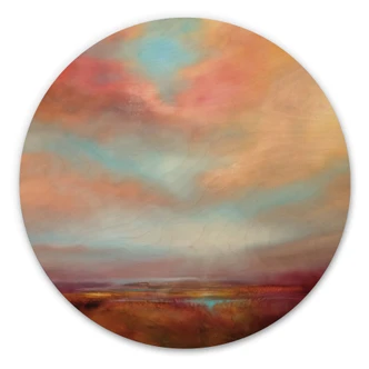 Houten Wanddecoratie Lichtgevend veld in het zonlicht - Schmucker - Rond 