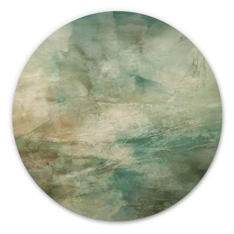 Tableau sur bois Vert sauge brumeux - Schmucker - Rond Tableau sur bois Vert sauge brumeux - Schmucker - Rond