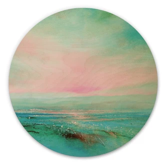 Tableau sur bois Mer turquoise au crépuscule - Schmucker - Rond Tableau sur bois Mer turquoise au crépuscule - Schmucker - Rond